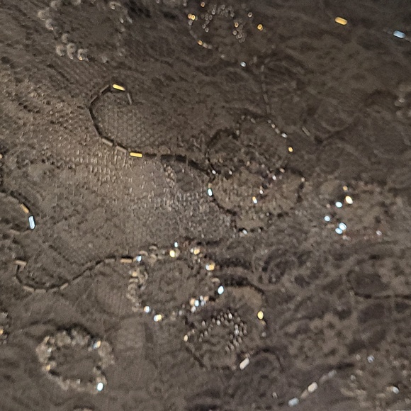 Alice + Olivia Black Top Tank Sequins Beads Circles Lace Layered Small - Picture 2 of 5